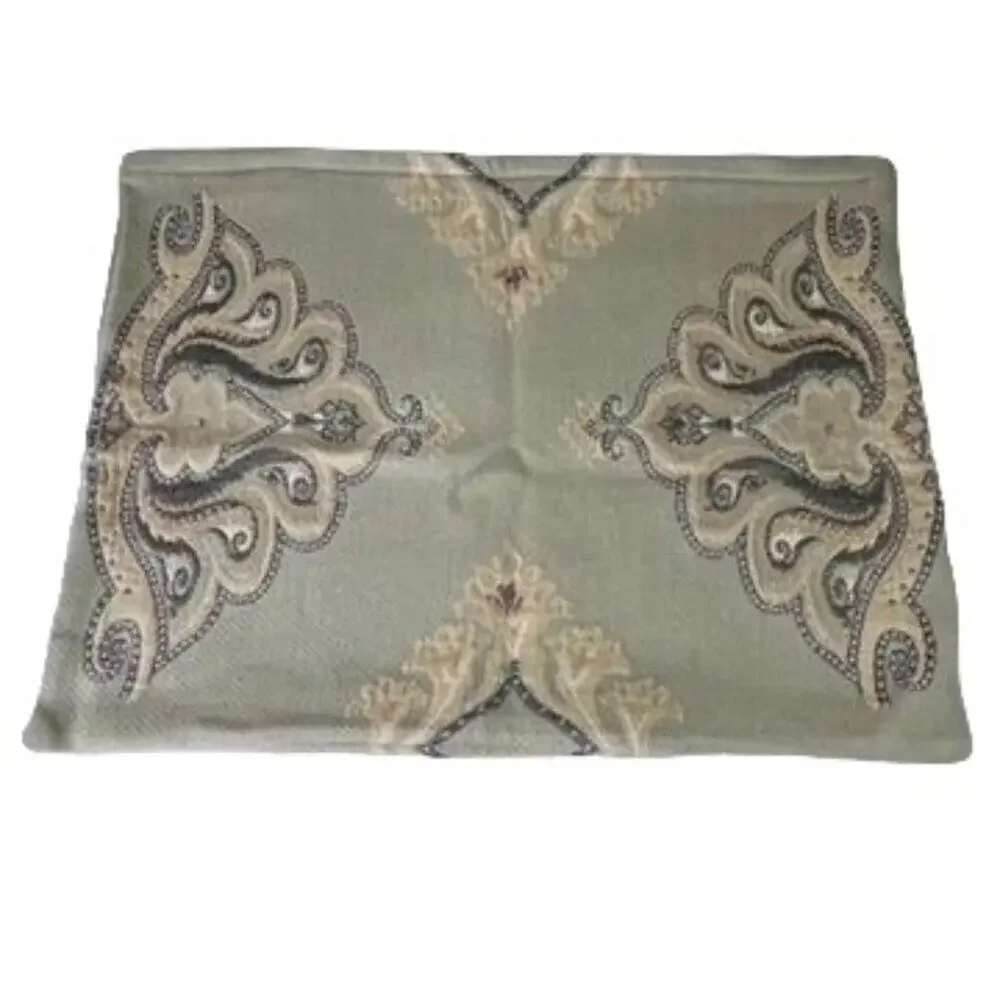 Soft Surrounding Pillow Shams Standard Green Wool Blend Set of 2